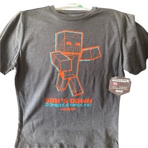 Minecraft Kids T-shirt Sun’s Down Zombies Around, L(10/12)